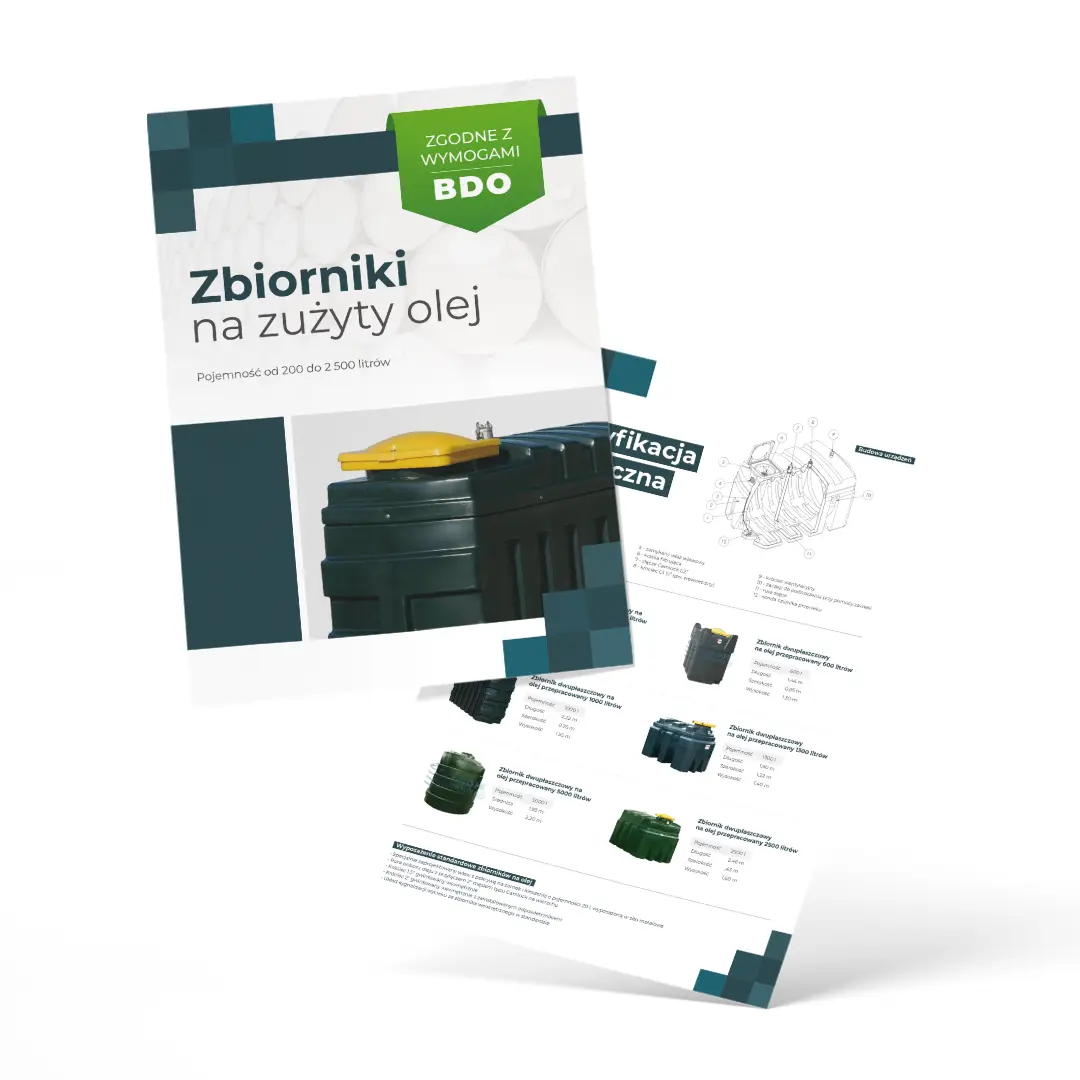 Zbiorniki na zużyty olej - ulotki i materiały BDO
